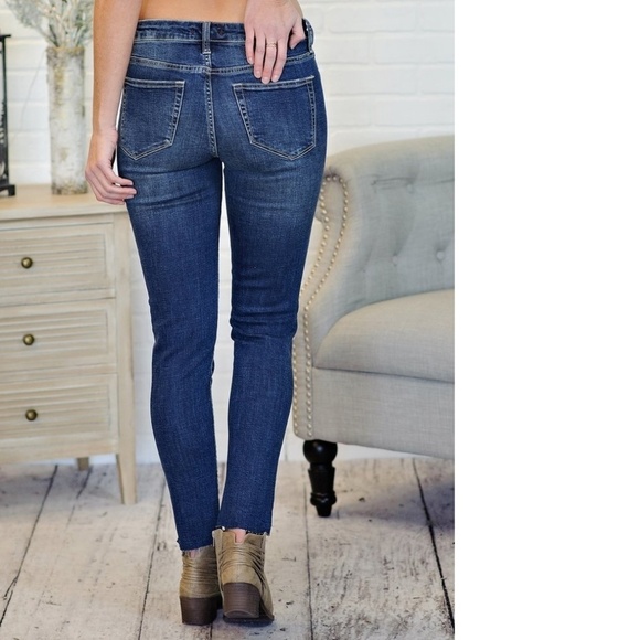 New Dear John Jeans Womens size 27 JoyRich Comfort Skinny Raw Hem Distressed NWT - Picture 3 of 5